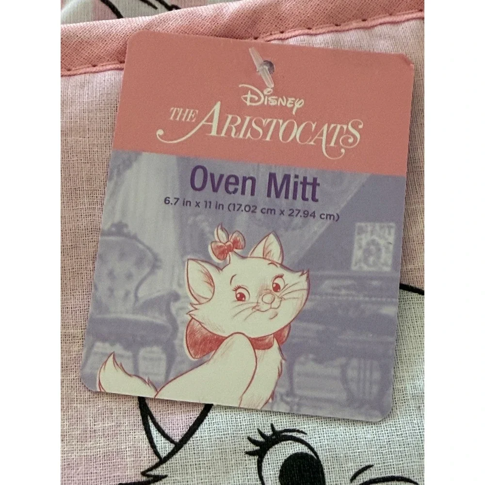 Disney The Aristocats Marie Kitchen Set Towel Pot Holder Oven Mitt Pink White